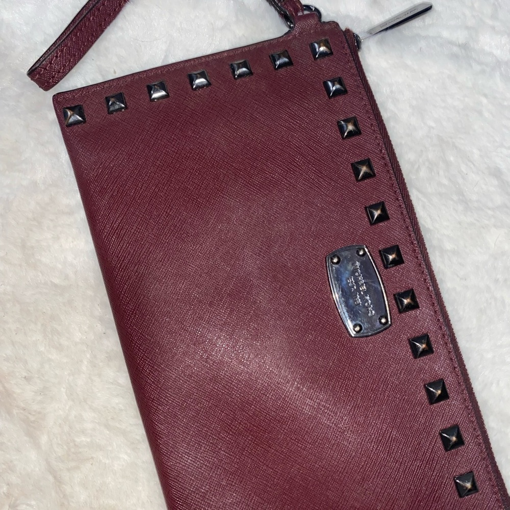 Burgundy Studded MK Wrislet